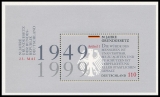 FRG MiNo. Block 48 (2050) **/o 50 years of the German Basic Law, sheetlet